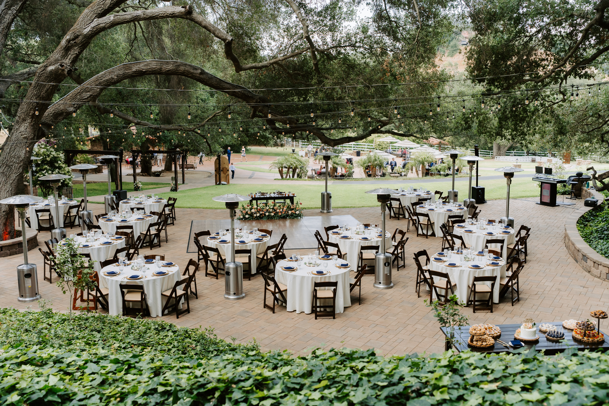 Reception table set up at Temecula wedding